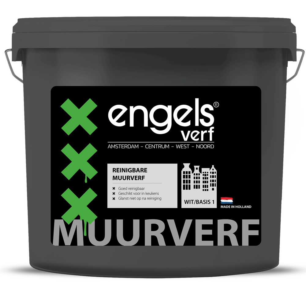 
                      
                        Engels reinigbare muurverf alleen lichte kleuren beschikbaar
                      
                    