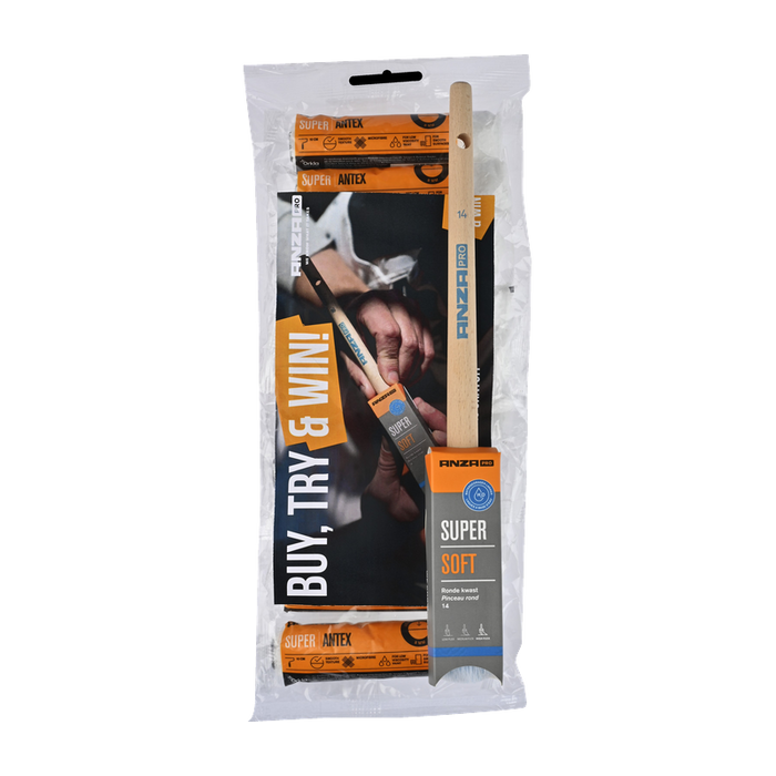 Anza Pro Antex mini 10 cm, promopack 10 + 1 gratis Super Soft kwast