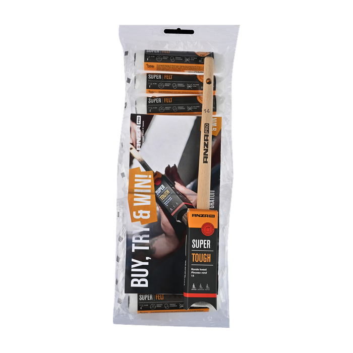 Anza Pro Vilt mini 10 cm, promopack 10 + 1 gratis Super Tough kwast