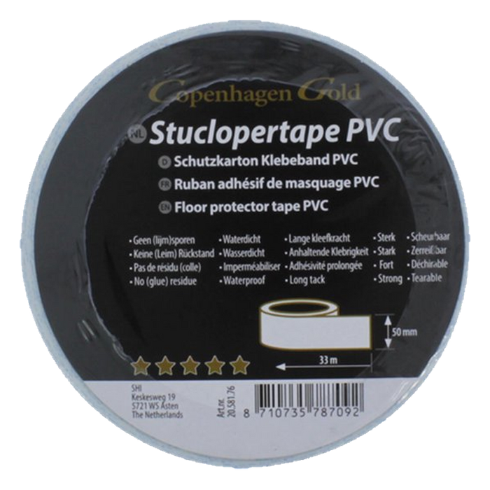 Copenhagen Gold stuclopertape PVC wit 50 mm x 33 m