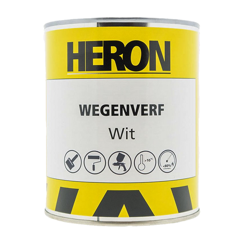 Heron wegenverf wit, 1 liter