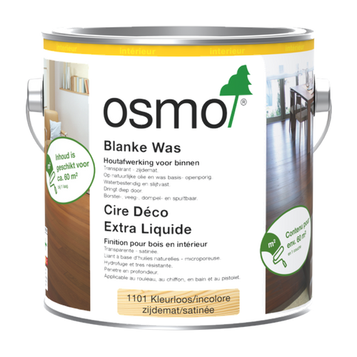 Osmo Blanke Was 1101 kleurloos zijdemat, 750 ml