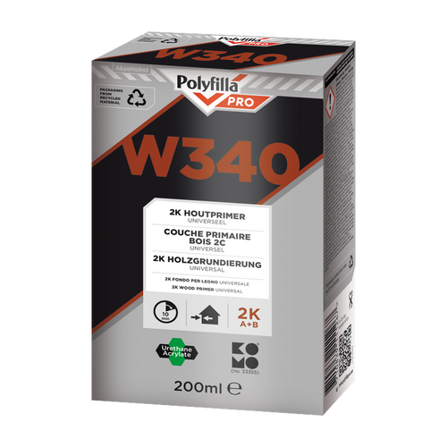 Polyfilla Pro W340 2K houtprimer, 200 ml (2 x 100 ml)