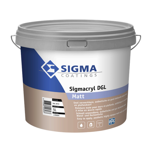Sigmacryl DGL Matt wit, 10 liter