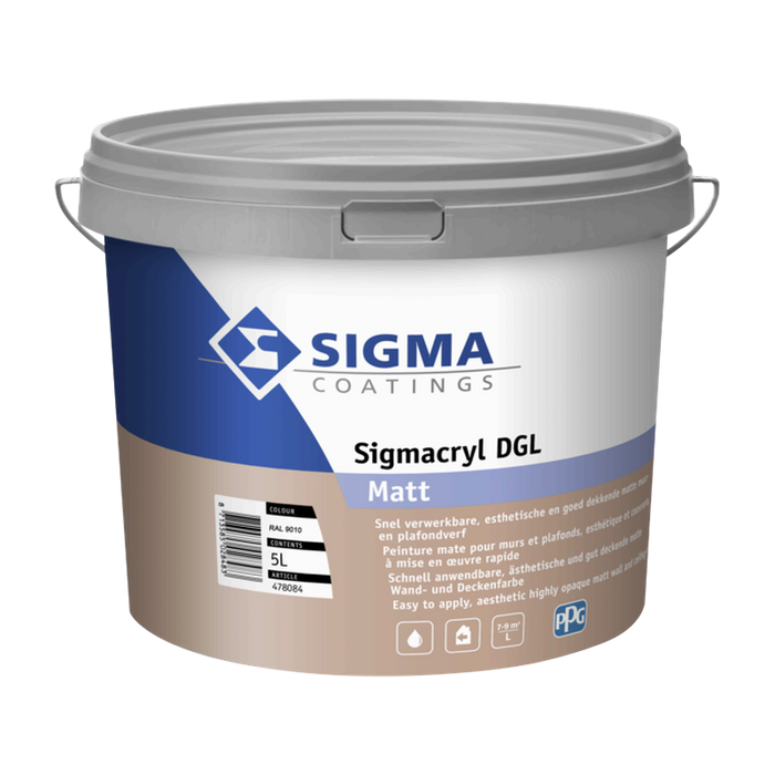 Sigmacryl DGL Matt wit, 10 liter
