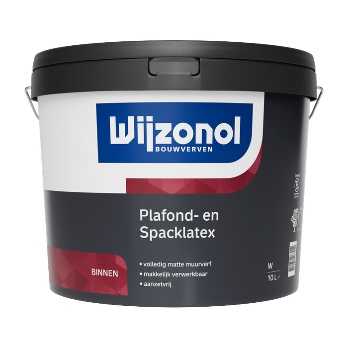 Wijzonol Plafond- en Spacklatex wit 10 liter
